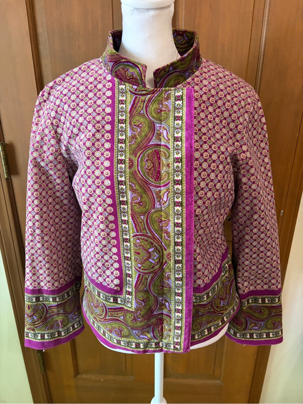 Isaac Mizrahi Women's Pink Paisley Quilted Jacket
